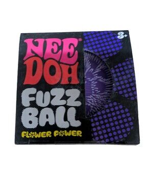 Schylling NeeDoh Fuzz Ball Flower Power Squeeze Toy, Purple 💜
